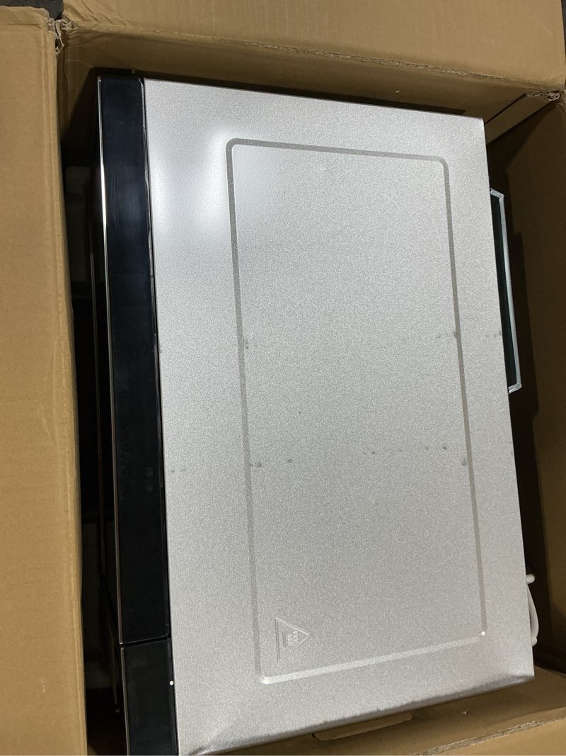 Condition photo showing As Is for Panasonic 2-in-1 Microwave Oven with FlashXpress Broiler, Inverter Technology for Even Cooking and Smart Genius Sensor, 1000W, 1.2 cu.ft. Countertop - NN-GN68KS (Stainless Steel / Silver) GN68: 2-in-1 Multi-Oven