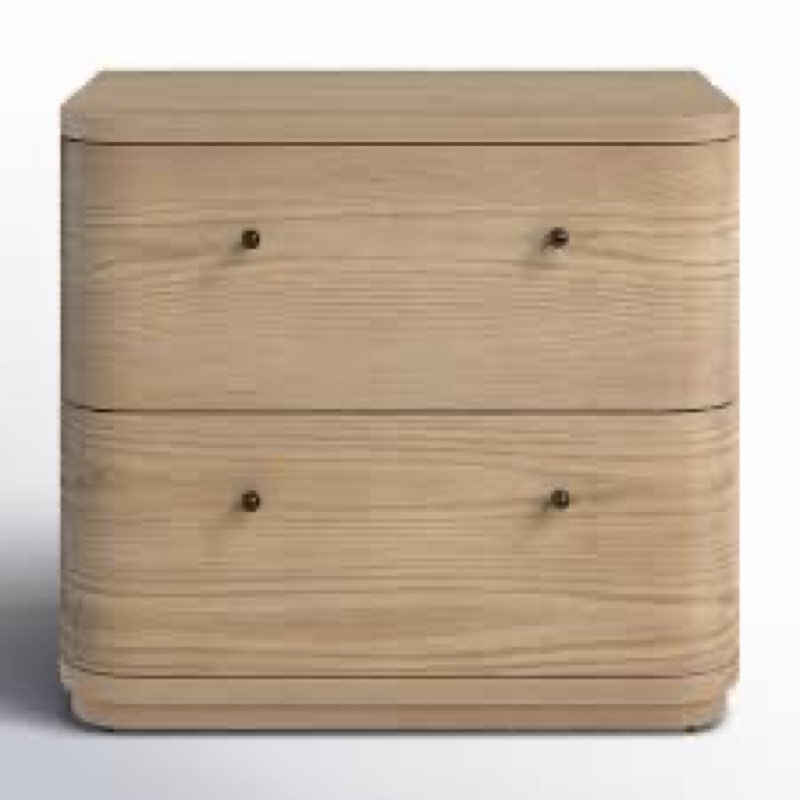 lucie two drawer nightstand in buff cream