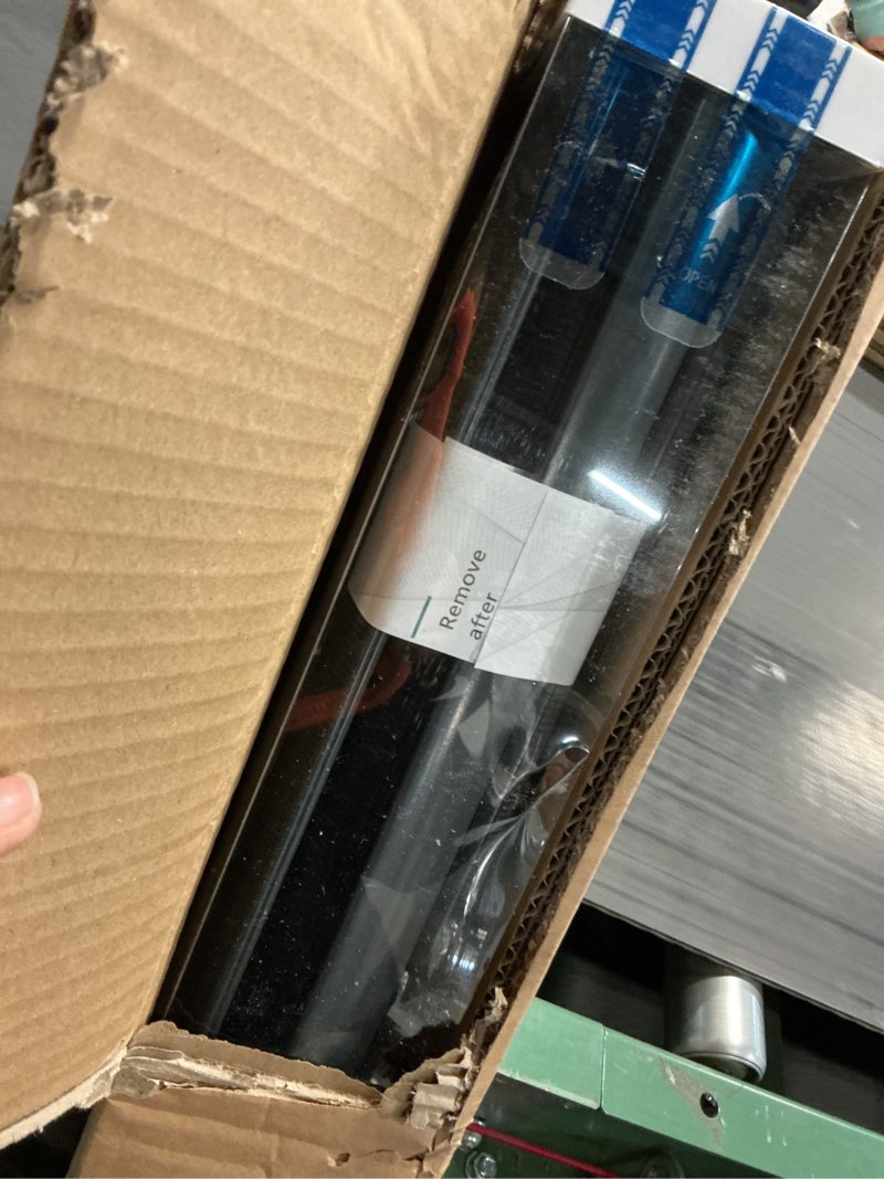 Condition photo showing As Is for MYshade Cordless Zebra Blinds with Free-Stop Function - Dual Layer Light Filtering & Privacy Sheer Shades for Day and Night - Easy Install Window Shades for Home, Living Room, 49" W x 72" H,Black Black 49"W x 72"H