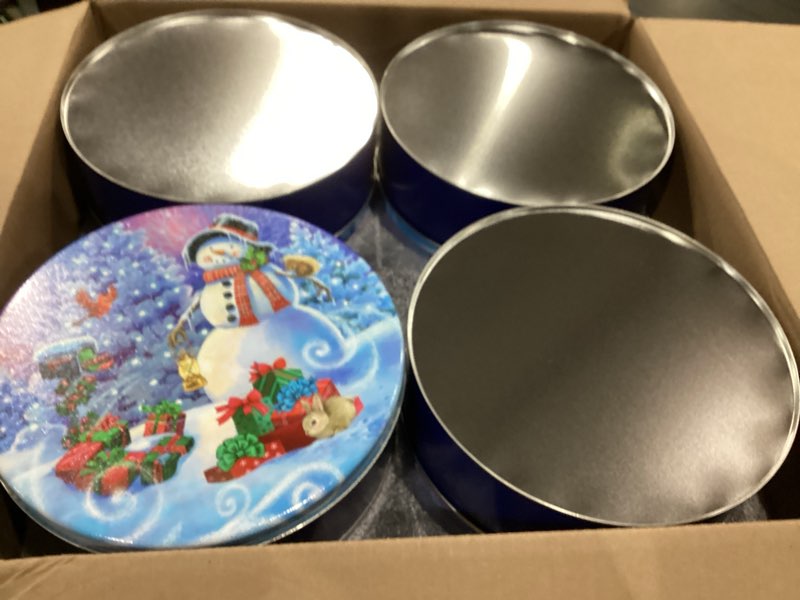 Can company set of twelve christmas tins