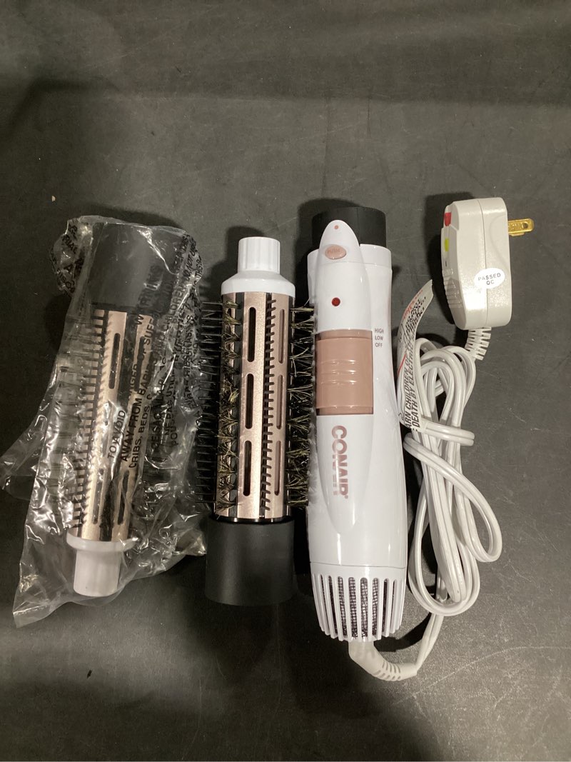 Condition photo showing Good Condition for Conair Double Ceramic 2-in-1 Hot Air Brush, 1000W, Interchangeable 1¼" & 1½" Thermal Brushes for Voluminous Curls & Straight Styles, Hot Brush for Fine & Thick Hair