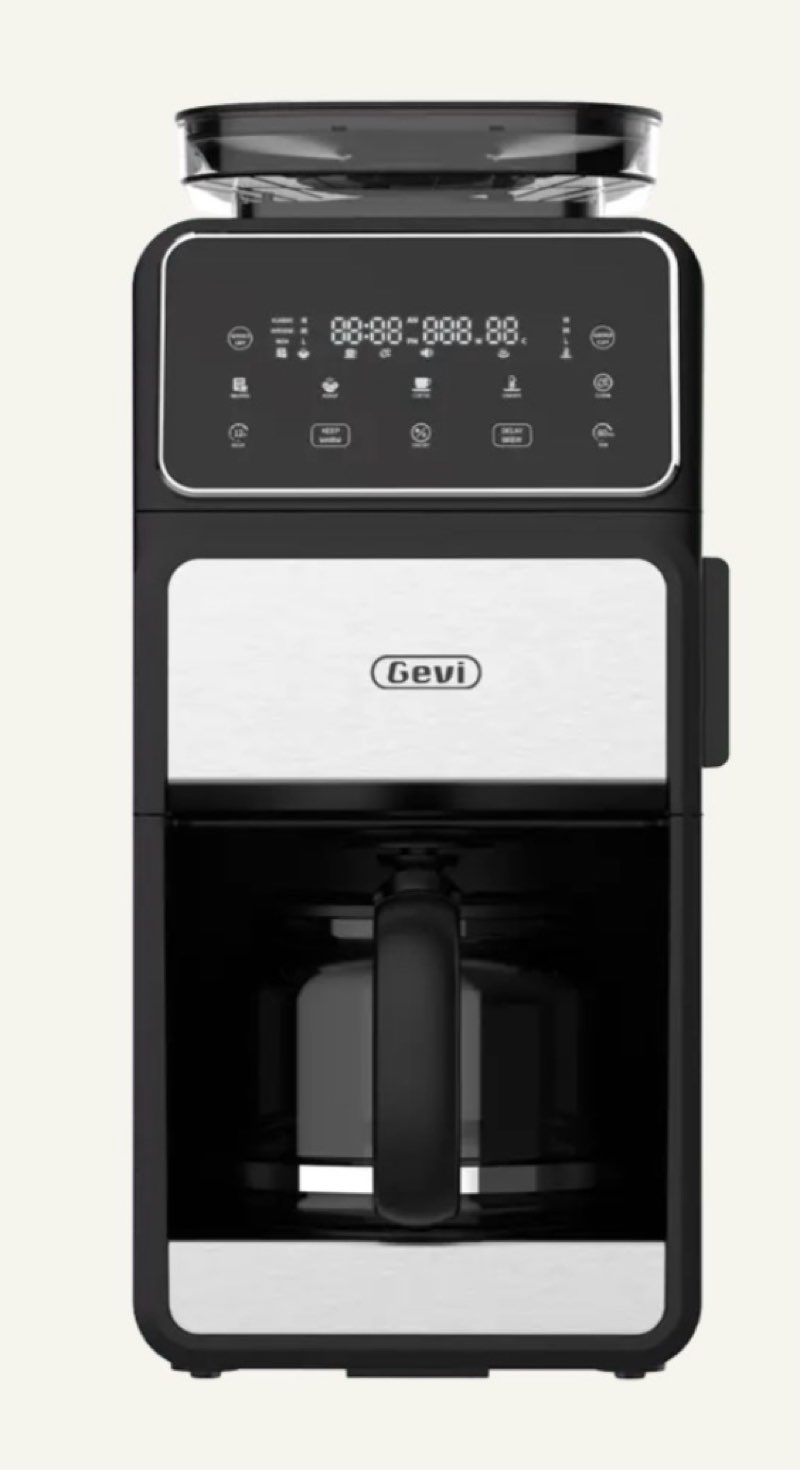 gevi drip coffee maker with grinder dcmf0
