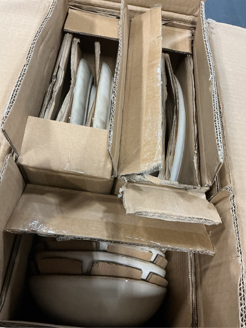 Condition photo showing Good Condition for AmorArc Ceramic Dinnerware Sets,Handmade Reactive Glaze Stoneware Plates and Bowls Sets,Highly Chip and Crack Resistant | Dishwasher & Microwave Safe Dishes Set,Service for 4 (12pc) Cappuccino Service for 4