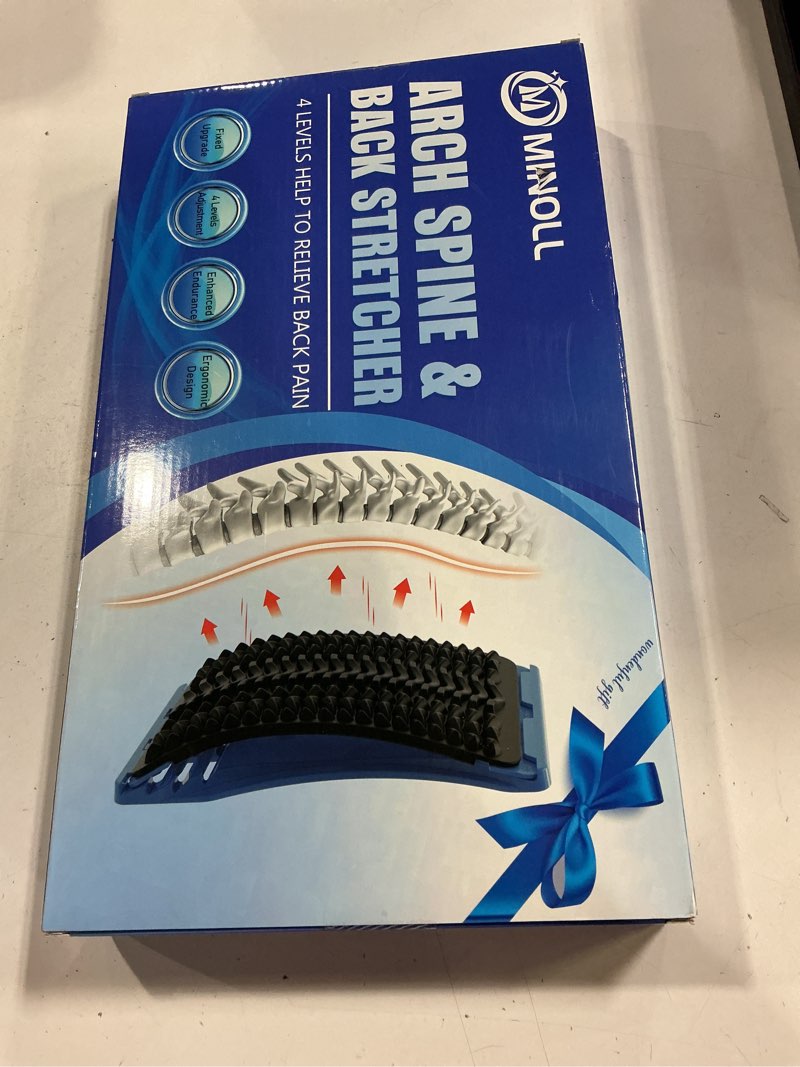 Condition photo showing New/Like New for Back Stretcher for Lower Back Pain Relief, Multiple Level Adjustable Arch Lumbar Back Cracker Board, Back Cracking Device, Back Massager for Scoliosis, Spine Decompression Support Grey