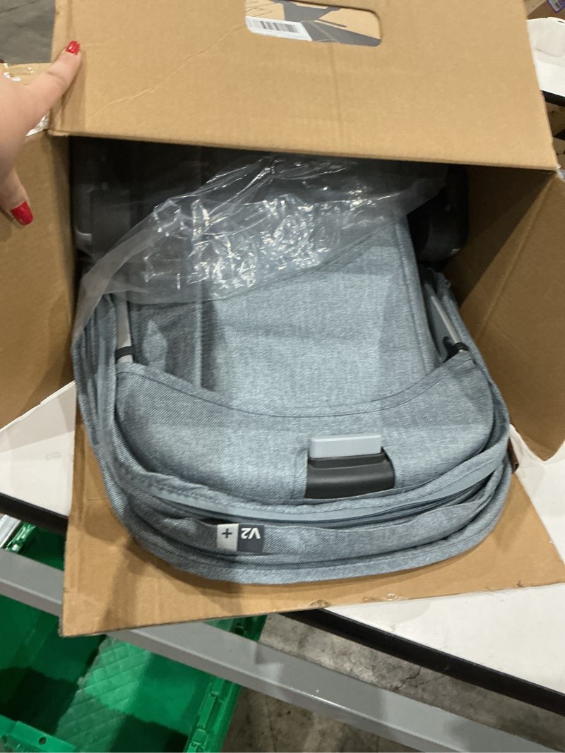 Condition photo showing Good Condition for uppababy rumbleseat v2+ second lower seat/compatible with vista v2 and vista v3 / adapters, bumper bar, bug shield included/gregory (blue mélange/silver frame/saddle leather) gregory (blue mélange)