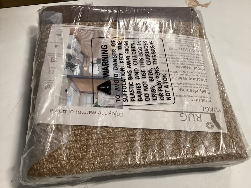 Condition photo showing Good Condition for Washable Hallway Runner Rug 2x6 Jute Like Kitchen Runner Mat Rugs Non Slip, Woven Soft Entryway Farmhouse Runner Boho Floor Carpet for Indoor Laundry Hall Backdoor Bedroom Living Room, Brown