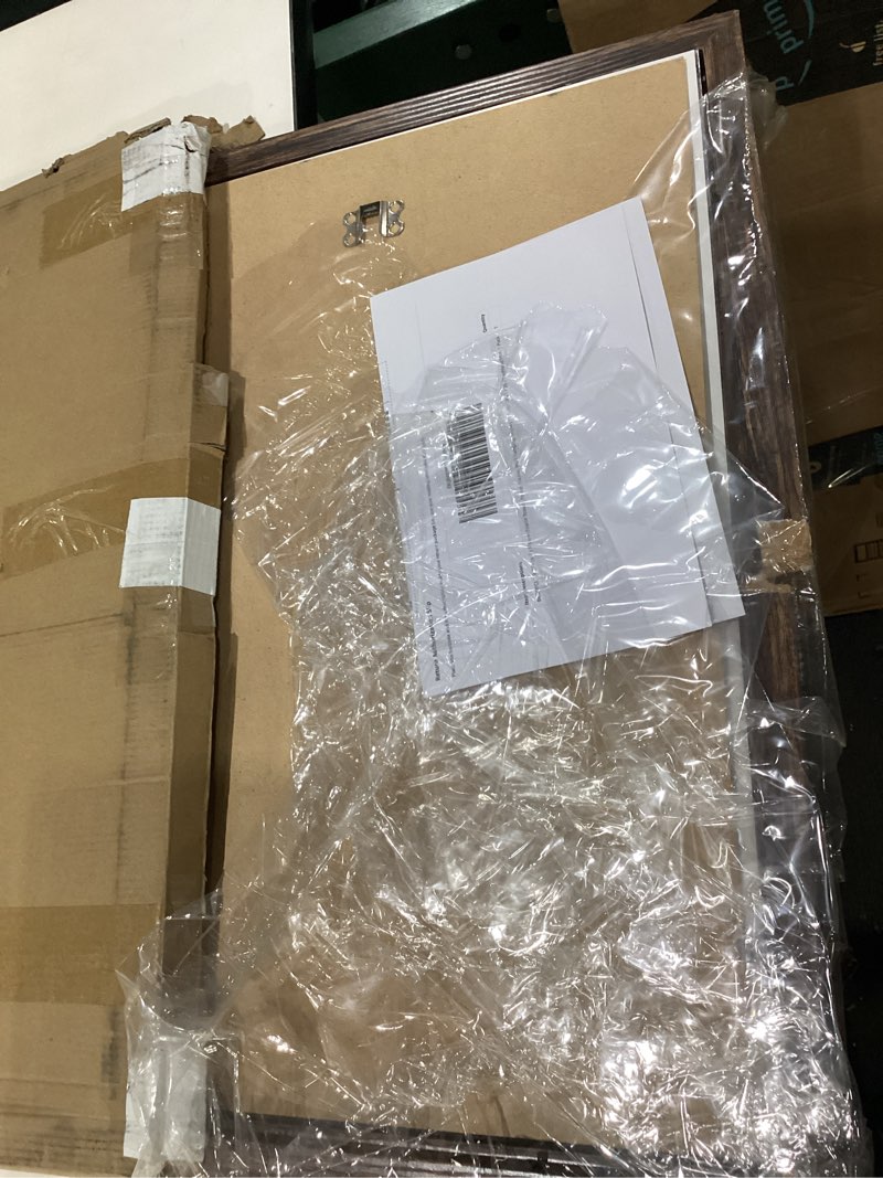 Condition photo showing As Is for bescrcl 19.25x26.75 picture frame brown, poster frames wall hanging, display pictures 19.25 x 26.75 without mat, 1 pack brown 19.25x26.75