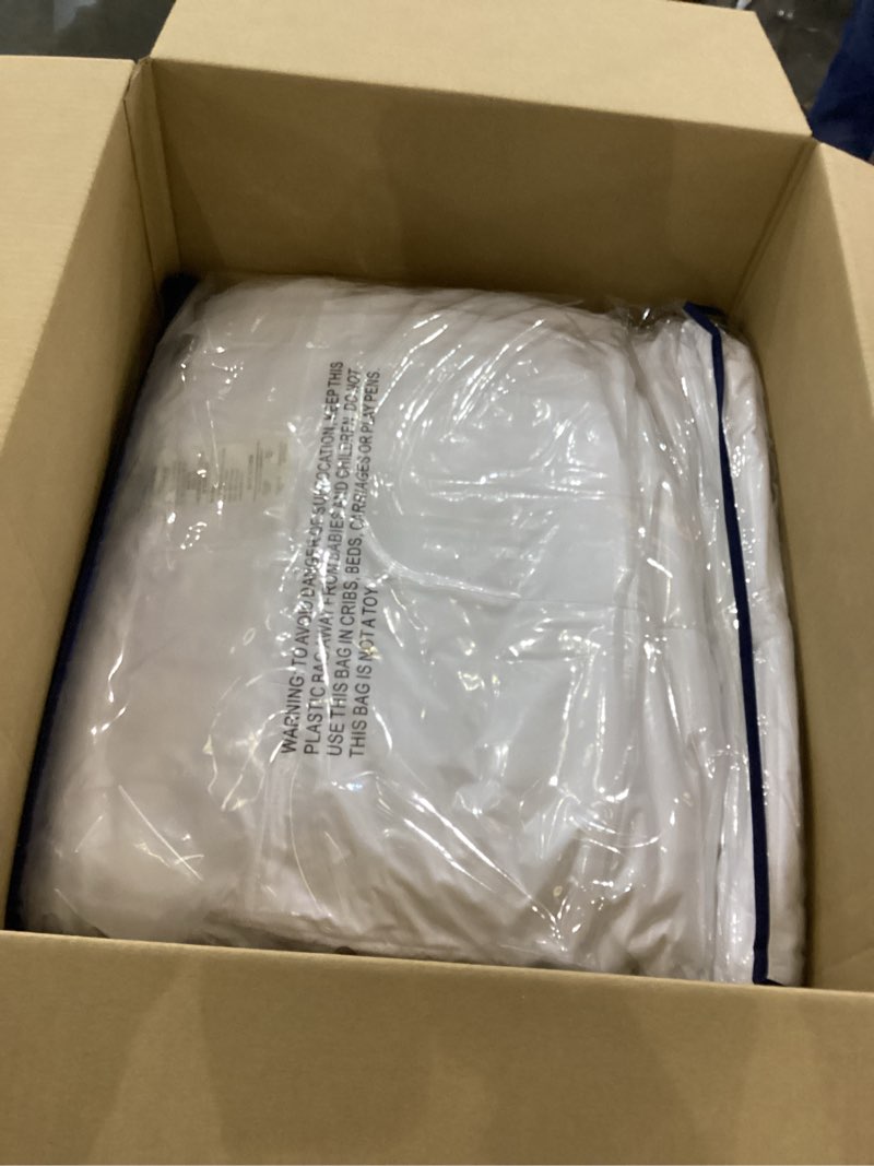 Condition photo showing New/Like New for SERTA Down Illusion Soft Hypoallergenic 2 inch Pillowtop Simple Fit Mattress Topper, Queen, White