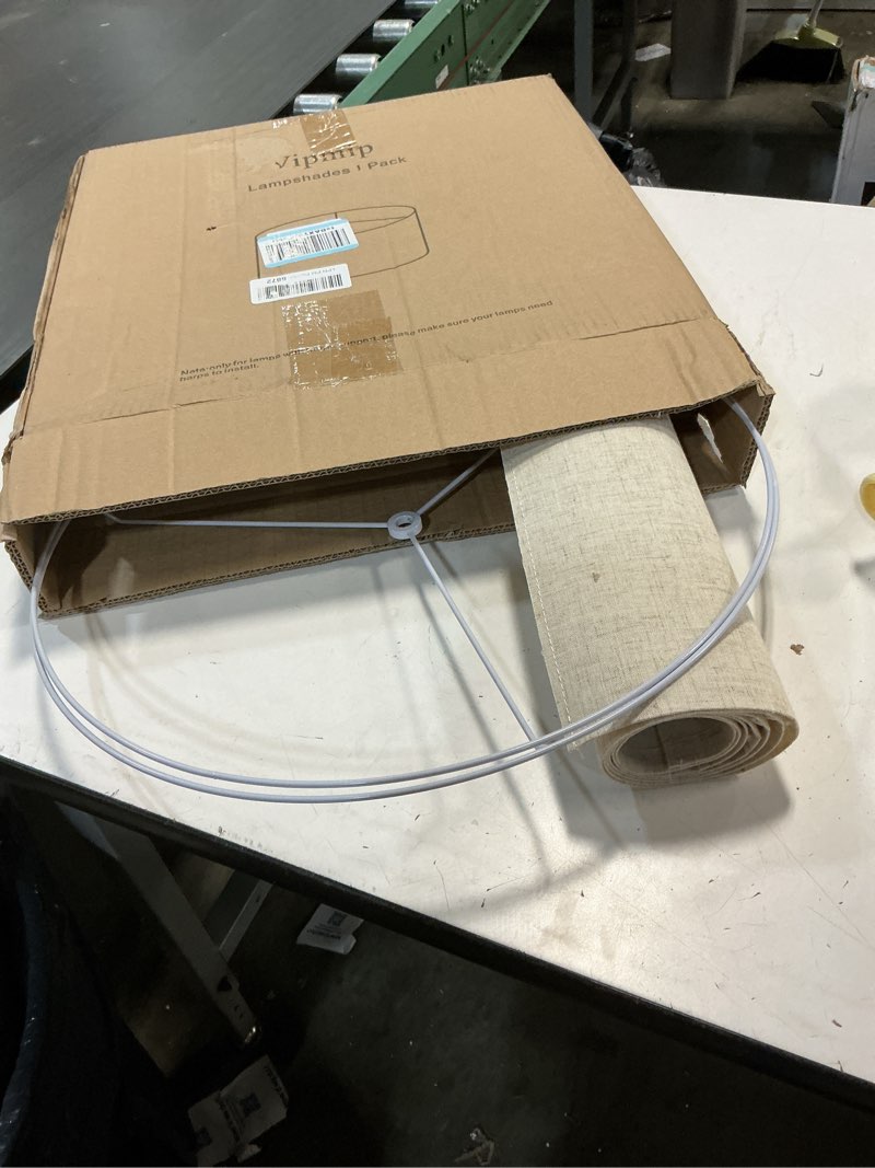 Condition photo showing Good Condition for blackgold lamp,18" top x 18" bottom x 12" high, assembly required large drum lampshade, replacement lamp shades for table lamps, floor lamps, spider fitter blackgold 18x18x12 in
