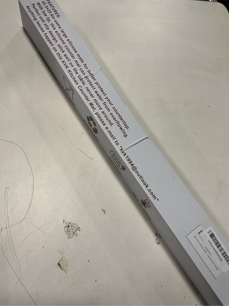 Condition photo showing New/Like New for 43.3×25.6in Silicone Mats for Kitchen Counter - Extra Large Silicone Mat Heat Resistant - Glossy Bottom Non Slip - Universal Painting Craft Resin Mat Table Countertop Protector, Transparent