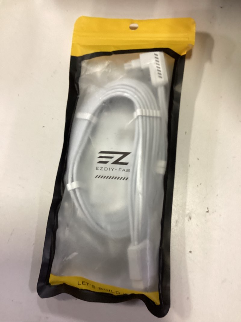 Condition photo showing New/Like New for ezdiy-fab shield pcie 5.1 gpu extension cable with 90 degree 12v-2x6 angle adapter,16pin (12+4) 12vhpwr pcie 5.1 psu cable extension for rtx 40/50 series with combs-reverse type-white