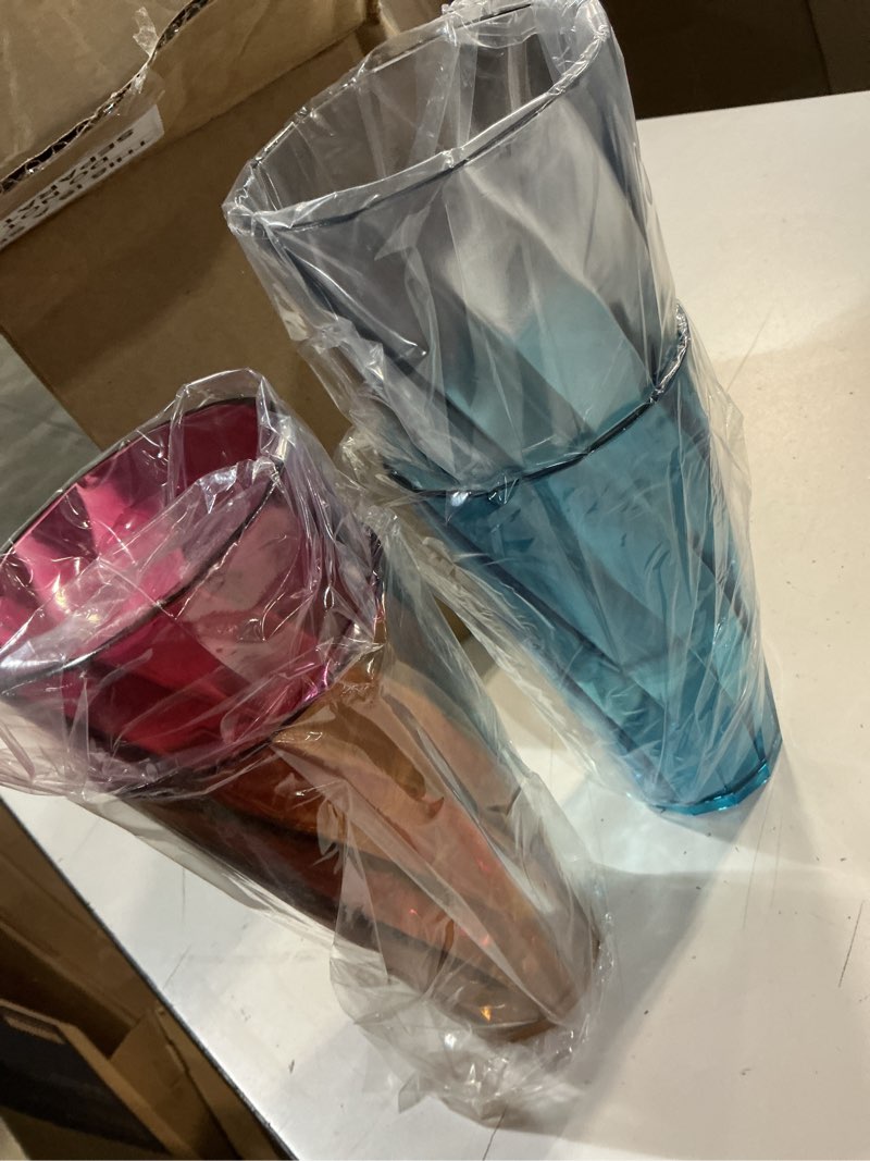 Condition photo showing Good Condition for us acrylic optix plastic reusable drinking glasses (set of 8) 26oz iced-tea cups in jewel tone colors | bpa-free tumblers, made in usa | top-rack dishwasher safe 26-ounce