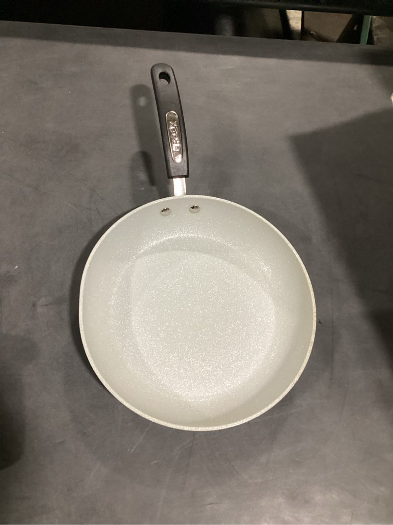 Condition photo showing As Is for starfrit the rock terra 30cm (12'') ceramic non-stick fry pan - thick aluminium base - pfas free - easy to clean - grey 12" fry pan