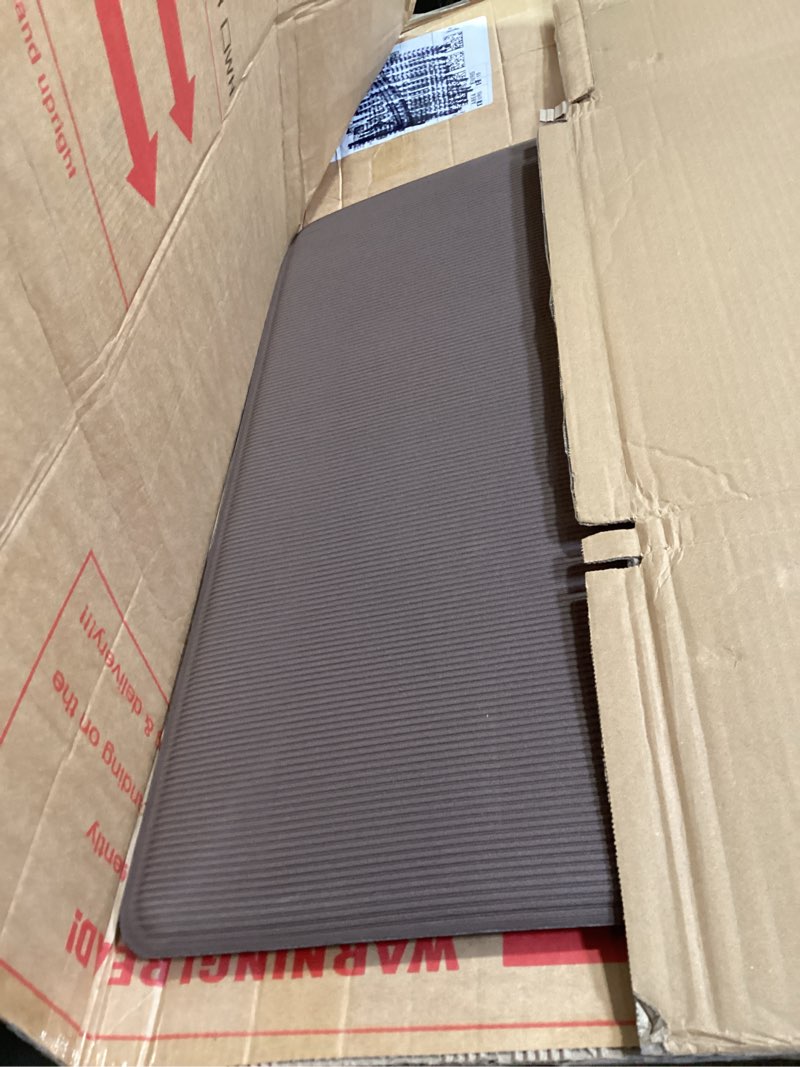 Condition photo showing Good Condition for ophanie kitchen mats for floor, 3/4 inch thick, 17x24 anti fatigue cushioned mat, kitchen rugs, waterproof, comfort ergonomic standing mat for office, home, sink, grey non-slip ridged bottom grey 24"l x 17"w x 0.8"th