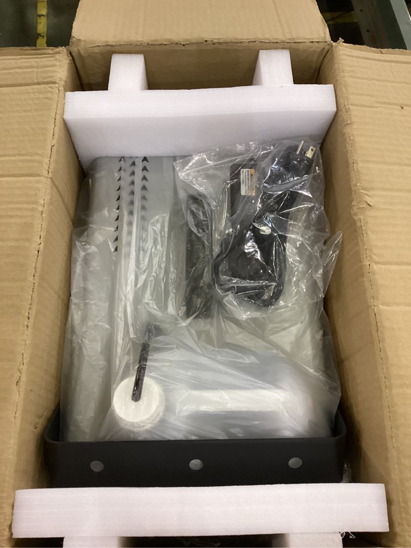 Condition photo showing As Is for TCFUNDY Snow Machine with 12 LED Lights, 1500W Snow Snowflake Making Machine with 9 Color Lights Effect Snowflake Maker with Remote Control for Christmas Wedding Kids Party Stage