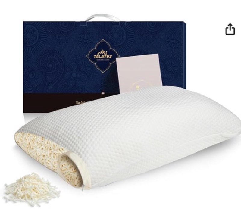 Talatex Talalay 100% Natural Premium Adjustable Latex Pillow, Shredded Latex Pillow Helps Relieve Pr Standard