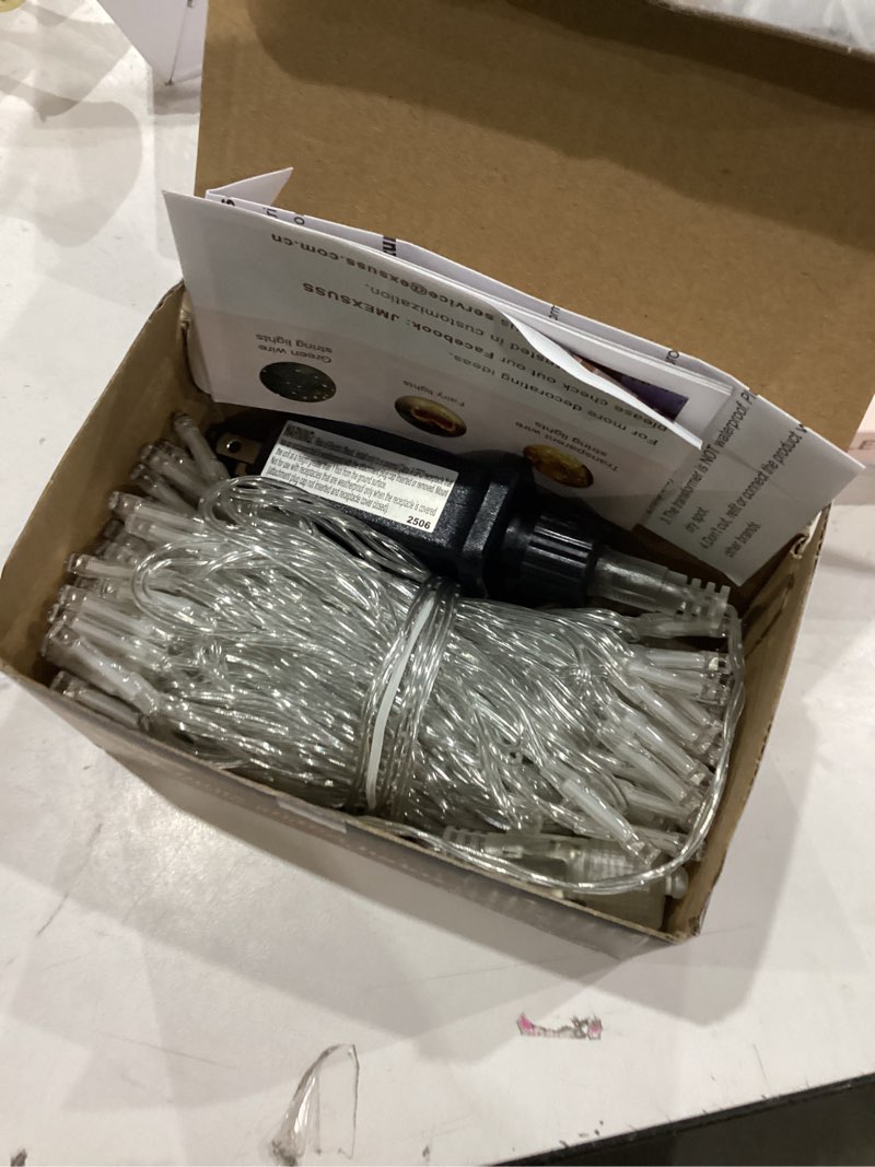 Condition photo showing Good Condition for JMEXSUSS 200 LED Christmas Lights Indoor Outdoor, Connectable Warm White Christmas Tree Lights Clear Wire, 66 Ft Twinkle Fairy String Light Plug in for Bedroom Wedding Xmas Tree Decorations