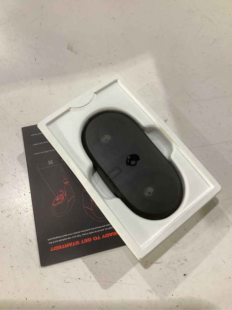 Condition photo showing New/Like New for skullcandy push 540 open wireless open-ear bluetooth earbuds, headphones, sweat and water resistant, 42 hours battery, detachable neckband, secure fit, microphone for iphone android - true black