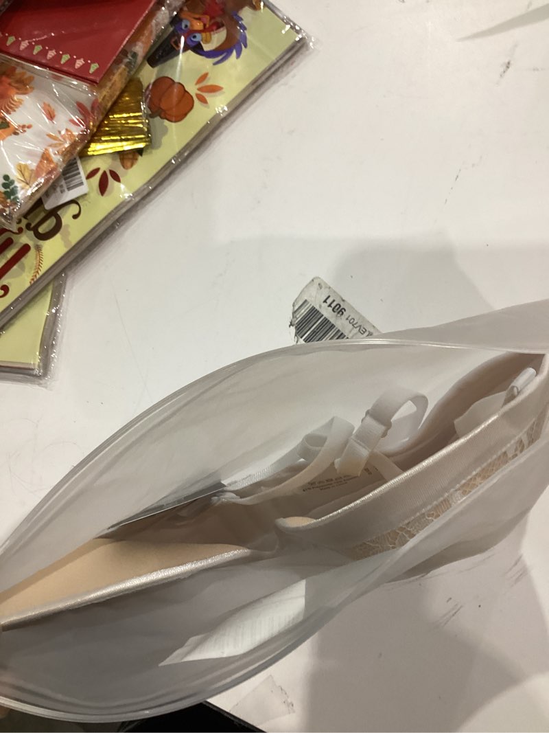 Condition photo showing As Is for Strapless Bra Non-Slip No Underwire Padded Bandeau Multiway Smoothing Bras Convertible Straps White 32D