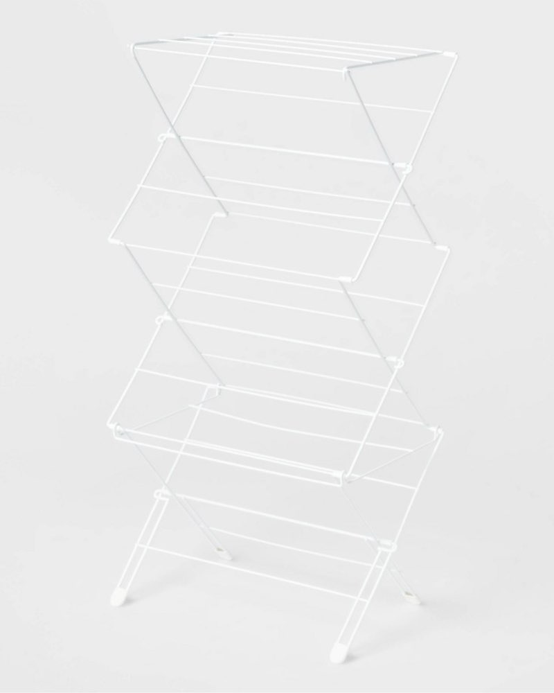Folding Steel Drying Rack White - Brightroom™: Collapsible Clothes Dryer, 308 Surface Area, 20lb Capacity
