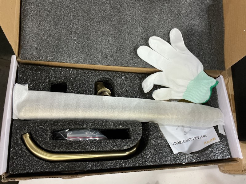 Condition photo showing New/Like New for besy 17 inch antique brass stand towel bar hanger hand towel bar bathroom vanity countertop towel holder free standing stainless steel towel ring hardware accessories towel rack
