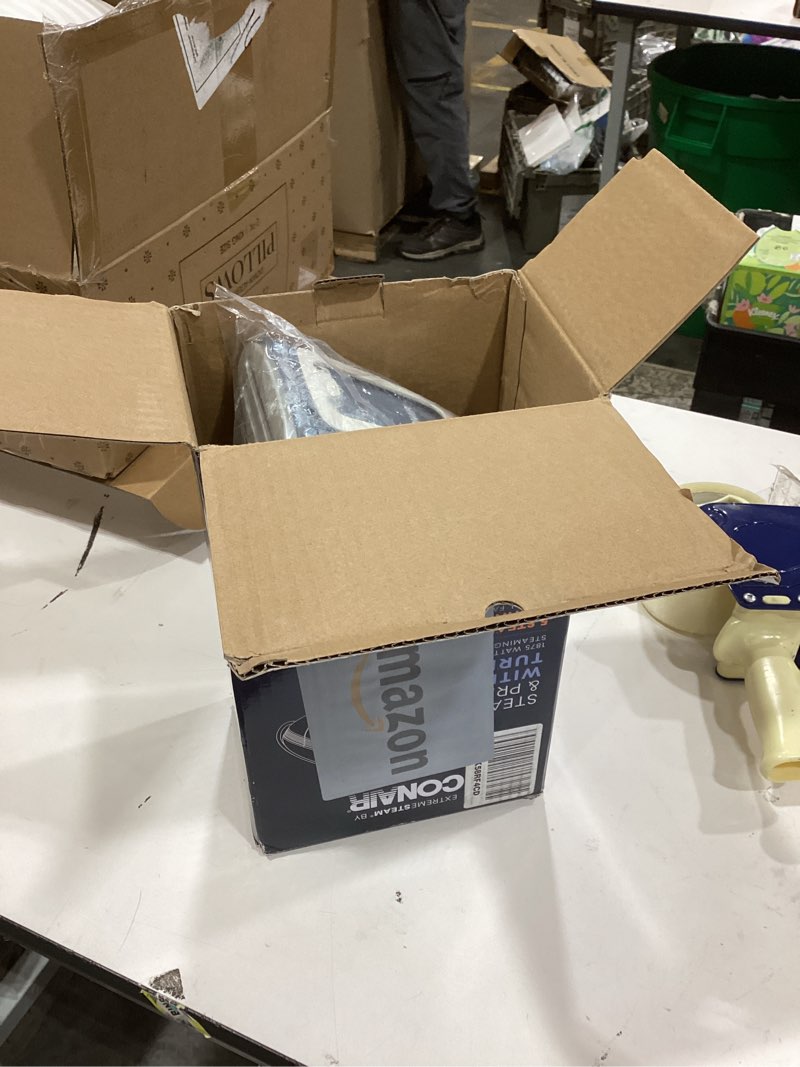 Condition photo showing New/Like New for Conair Handheld Garment Steamer for Clothes, Turbo ExtremeSteam 1875W Fabric Clothes Steamer, Portable Handheld Design, Strong Penetrating Steam, Blue