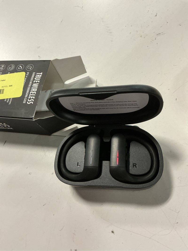 Condition photo showing Good Condition for wireless sport earphones with black charging case