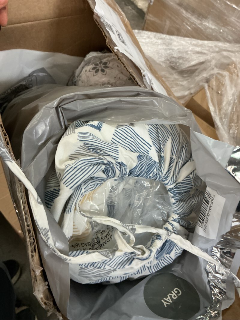Condition photo showing Good Condition for 3pc microfiber  ultra soft all season down alternative patterned queen comforter set in mayan stamp