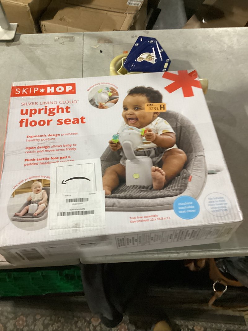 Condition photo showing New/Like New for Skip Hop Baby Ergonomic Activity Floor Seat for Upright Sitting Lightweight and Travel-Friendly Silver Lining Cloud Grey Age 0+