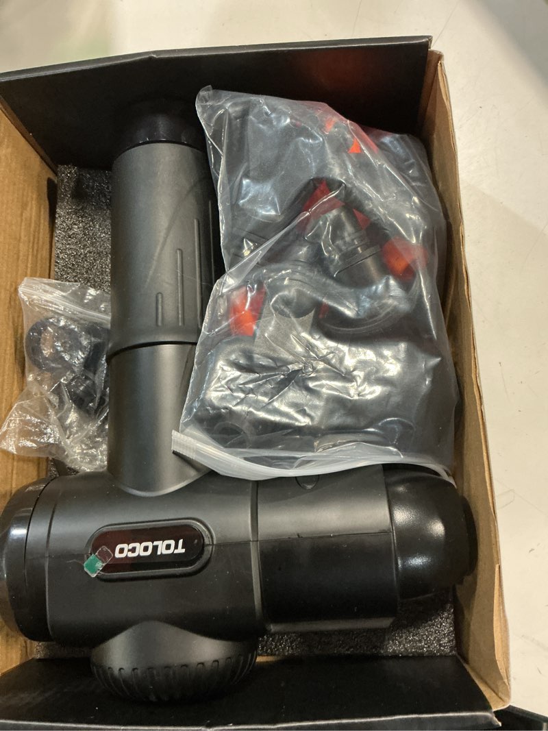 Condition photo showing Good Condition for toloco massage gun, deep tissue back massage for athletes for pain relief, percussion massager with 10 massages heads & silent brushless motor, valentines day gifts for him her, black