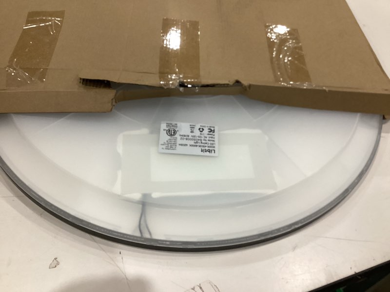 Condition photo showing Good Condition for libtit 20 Inch LED Ceiling Light, 4200LM 35W Large & Bright Flush Mount Lighting Fixture, 3000K/4500K/6000K White Round Flat LED Ceiling Lamp for Bedroom Kitchen Livingroom Office (Black) Black 20In-1 Pack