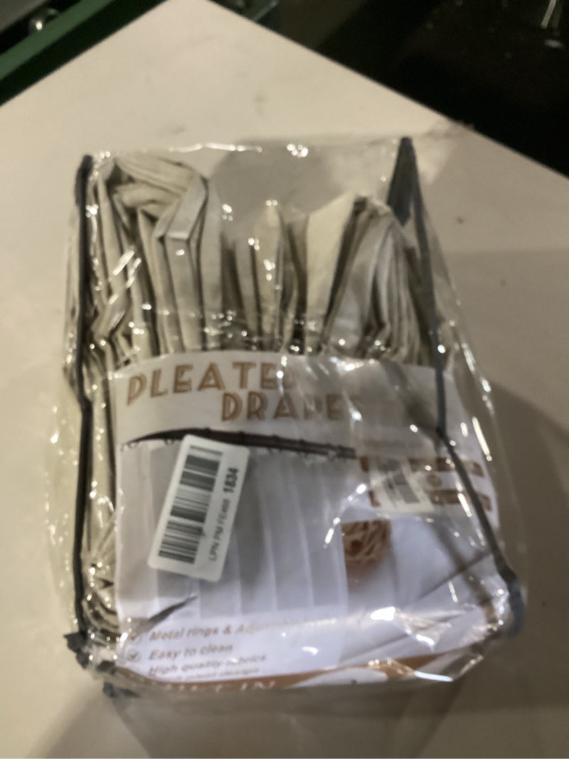 Condition photo showing New/Like New for Blackout Memory Trained Pinch Pleated Curtains 84 Inch Length for Living Room, Country Taupe Natural Linen Thick Burlap Two Layer Heat Blocking Window Drapes for Bedroom 2 Panels Set 40"W x 84"L Birch Burlywood Birch 40"W x 84"L (Pack of 2)