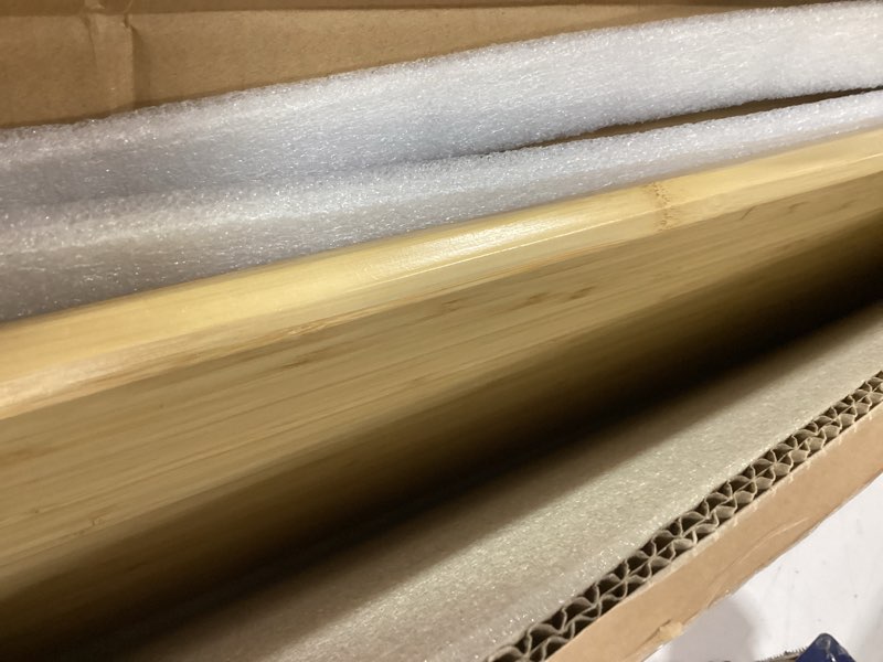 Condition photo showing New/Like New for Bamboo Dual Monitor Shelf, Monitor Stand Riser with Underneath Storage for Desk Office Supplies, Supports Heavy TV up to 300 lbs, Natural