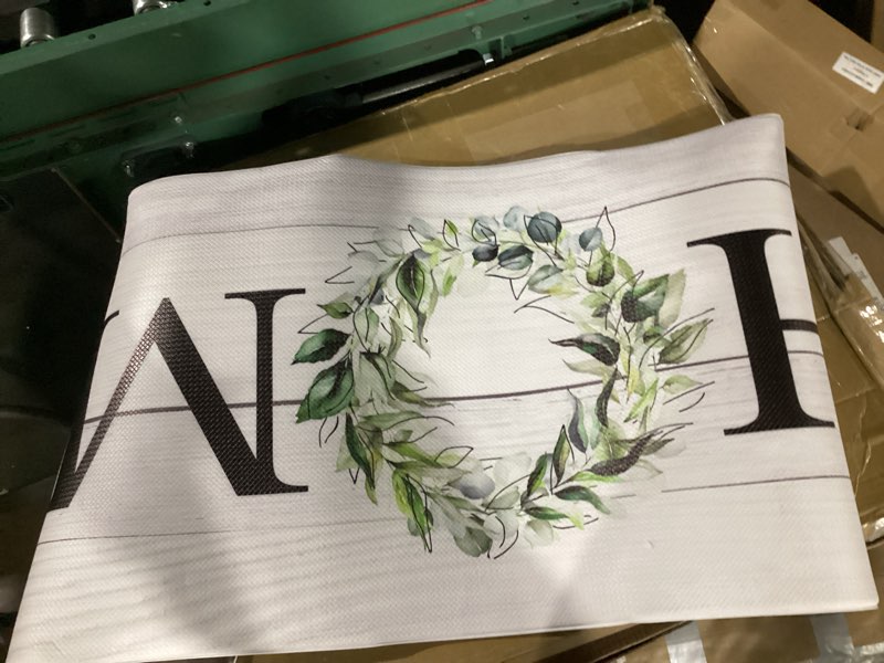 Condition photo showing Good Condition for Tritard 100% Non Slip Kitchen Rugs Sets of 1 Farmhouse Washable Kitchen Mats for Floor Non-Skid Kitchen Runner Rug Soft Rustic Kitchen Floor Carpet for Hallway, Laundry, Sink, Office, Wooden Home-wooden