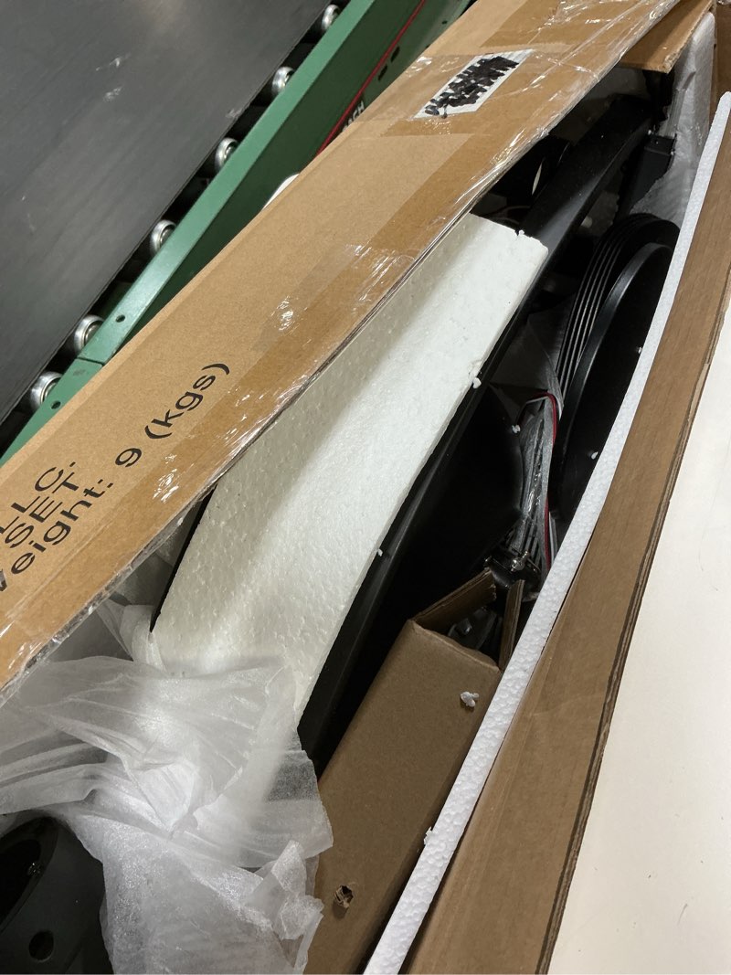 Condition photo showing Good Condition for TIRUSUN Black Wagon Wheel Chandelier Fan, Large Fandelier Ceiling Fan with 12-Lights, Rustic Farmhou