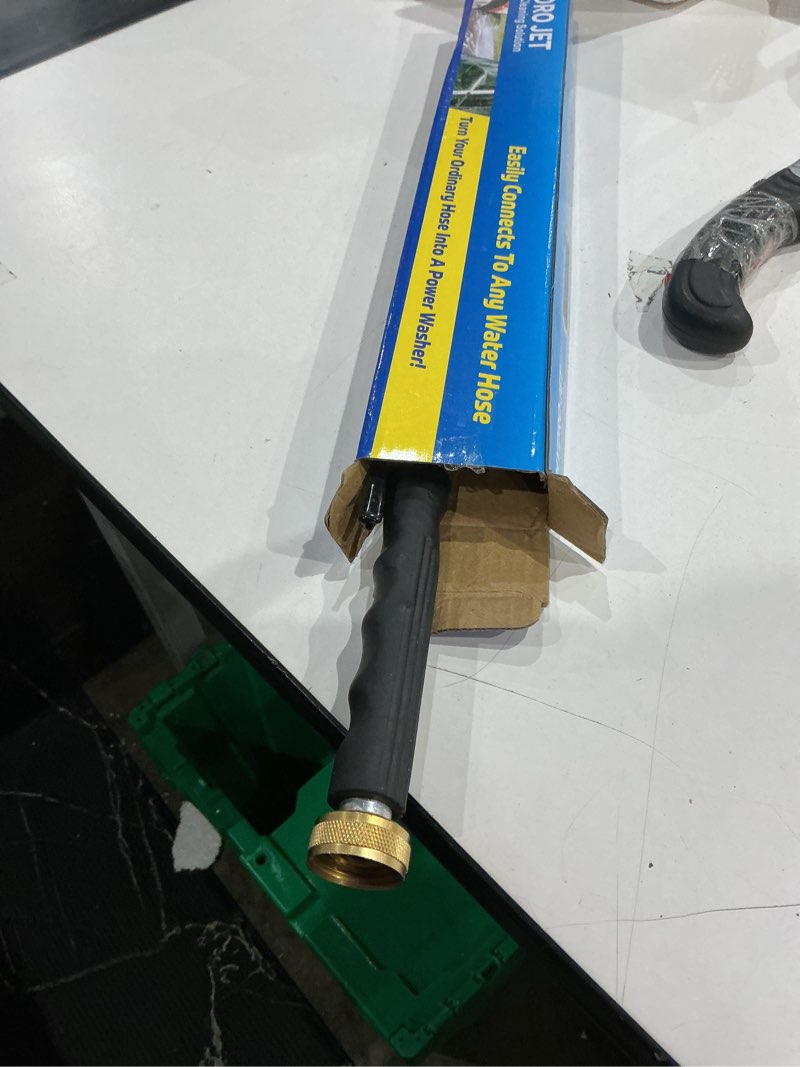 Condition photo showing Good Condition for upgraded pressure washer wand, brass water jet nozzle for garden hose, hydro hose quick connector, cleaning watering sprayer for patio lawn paver pool car window glass
