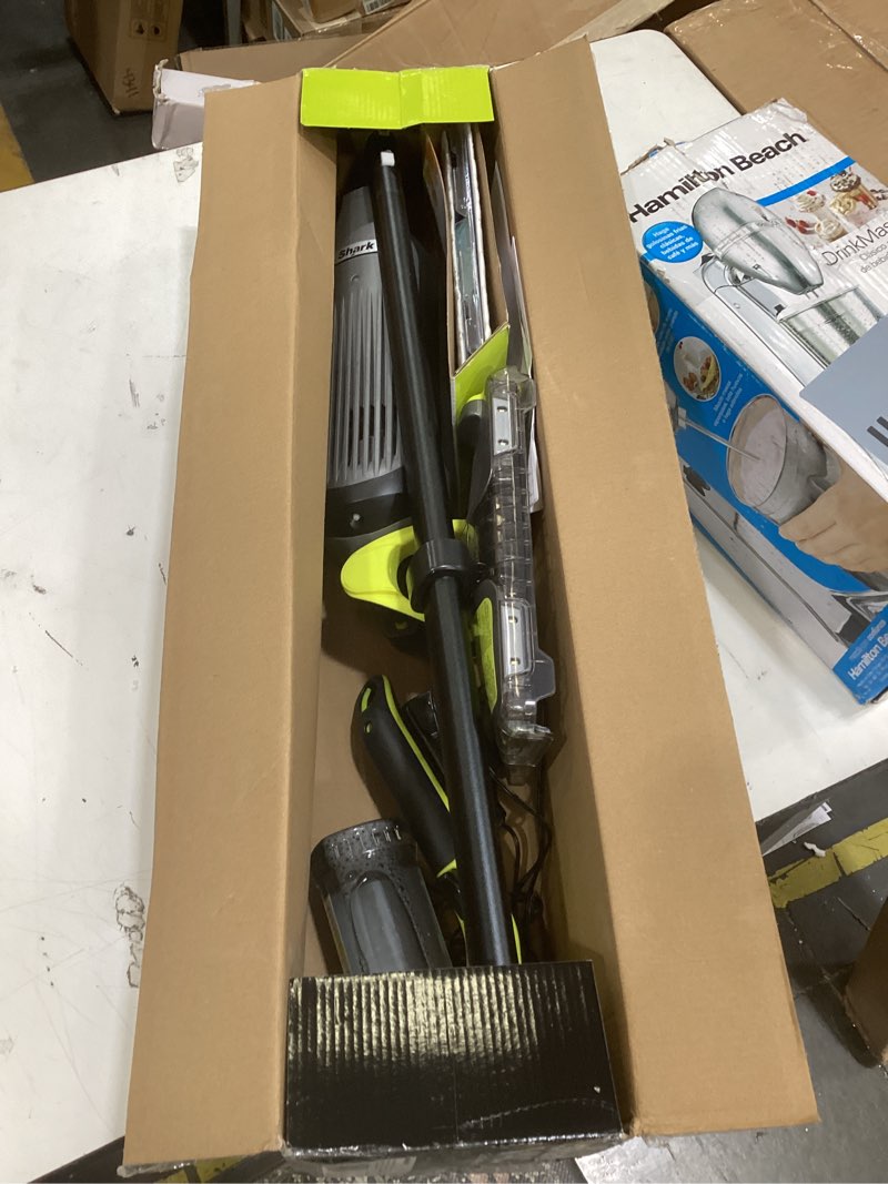 Condition photo showing As Is for shark vacmop cordless hard floor cleaner, vacuum and spray mop, powerful suction, lightweight, led headlights, includes 4 disposable pads, 12oz multi-surface cleaning solution, gray, vm252 gray - 4 pads