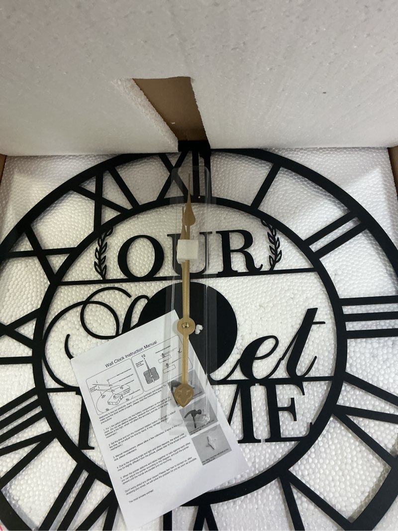 Condition photo showing Good Condition for lbc.jzju24inches/60cm large wall clocks battery powered no ticking silent round black modern unique