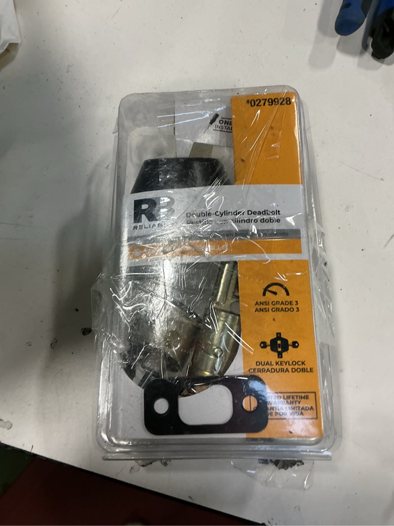 Condition photo showing Good Condition for Double keyed Deadbolt Lock - Keyed on Both Sides, 2-Way Adjustable Cylinder Deadbolt (Privacy/Passage), Satin Stainless Steel(Black, Double Side) Black Deadbolt Lock