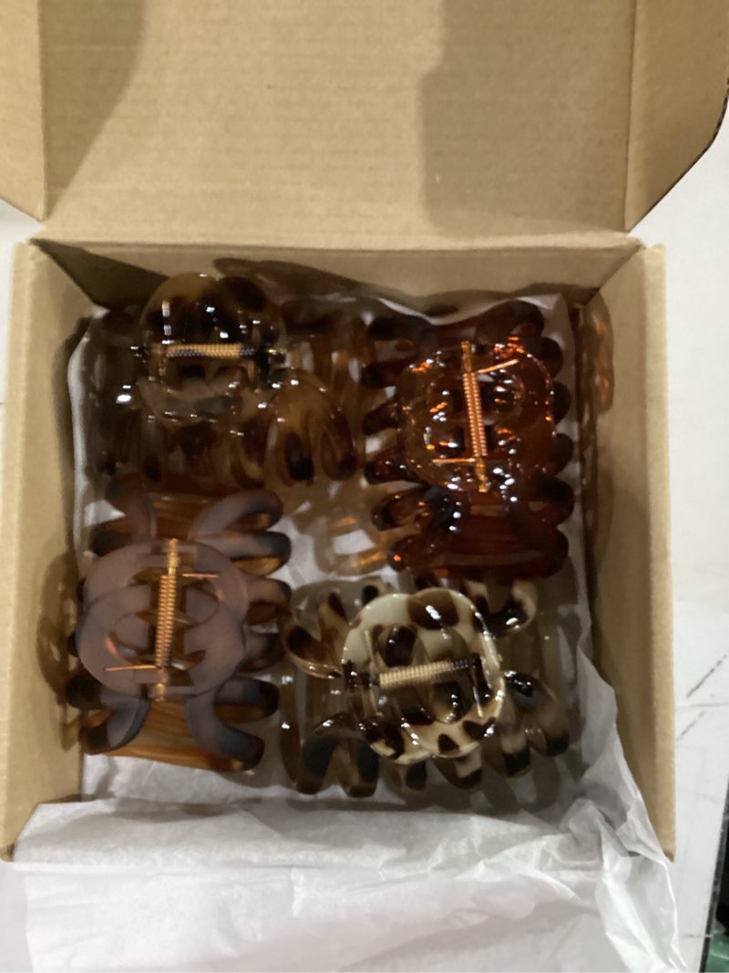 Condition photo showing Good Condition for 4 pcs 3.8" octopus hair claw clips, large tortoise shell claw clips for women girls, strong grip for thick hair, hair accessories for girls gifts