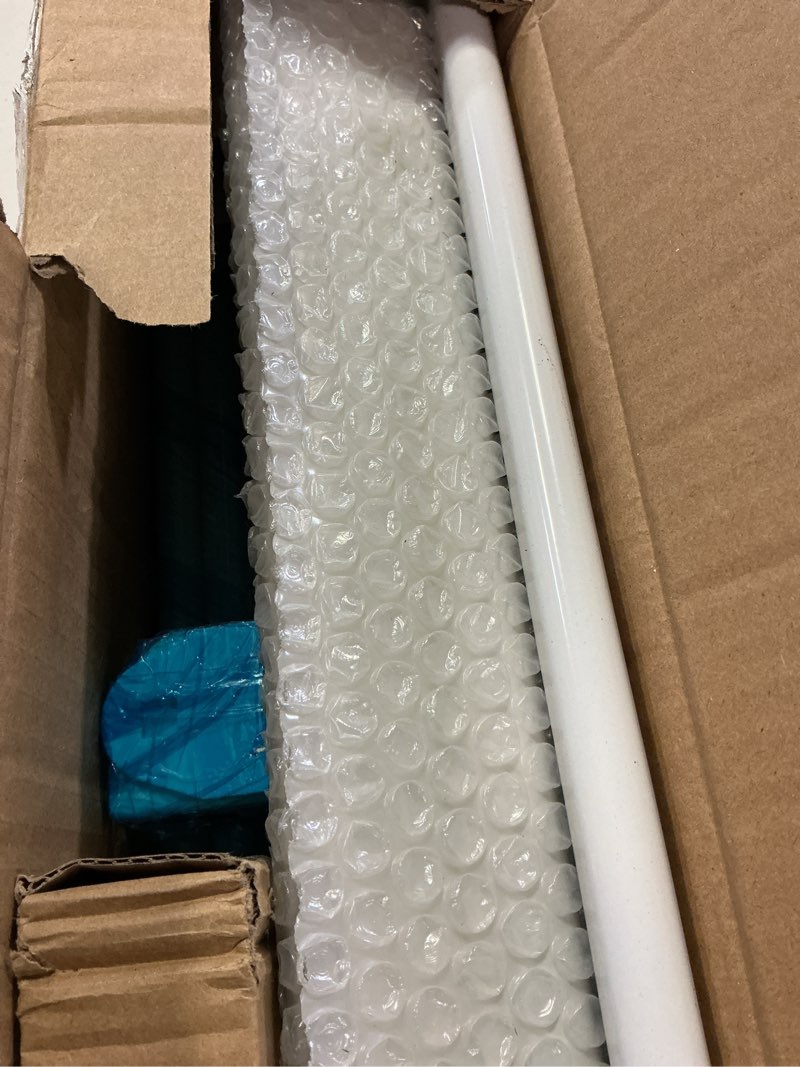 Condition photo showing As Is for (white)upgrade 2 in 1 stair handrail&horizontal railing, adjustable 4 step stair railing kit, black wrought iron handrails for outdoor steps,concrete,wood, deck and porch hand rails, with installation kits 4 steps