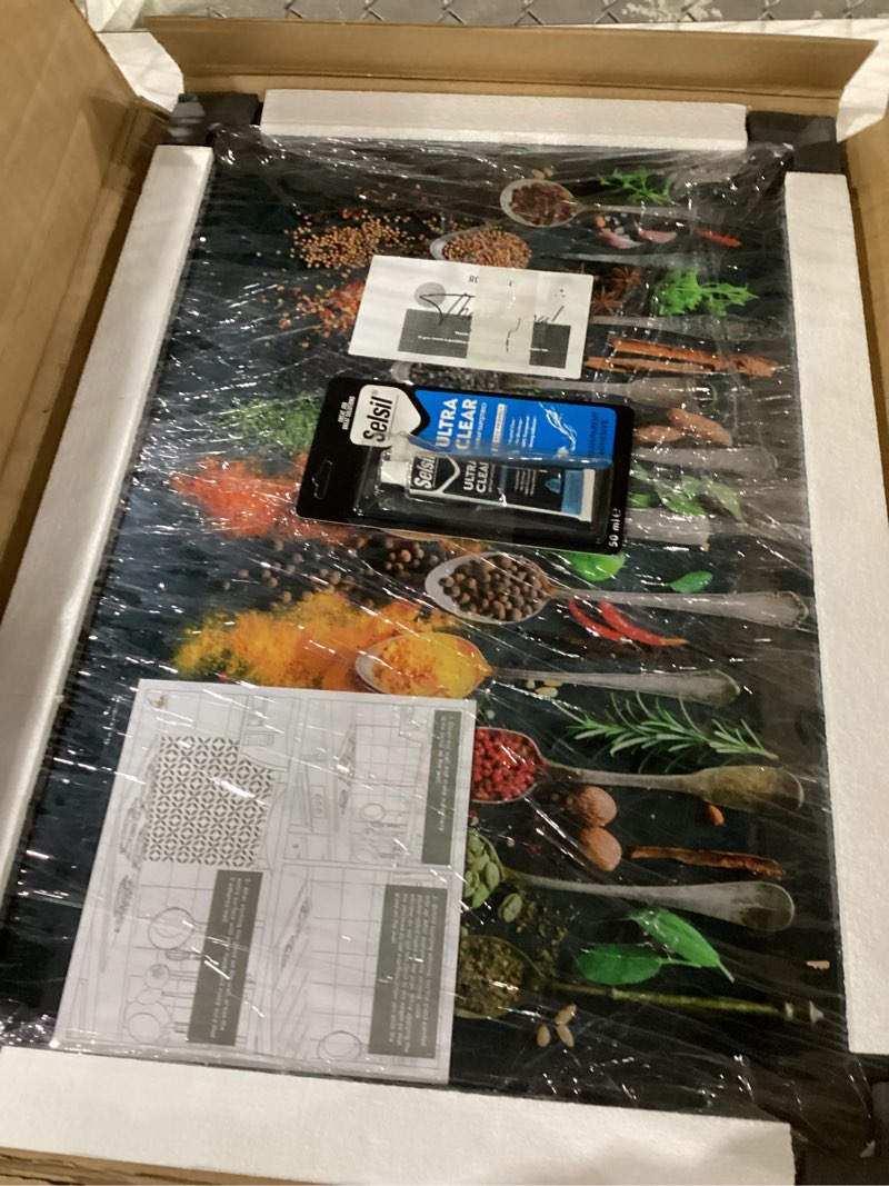 Condition photo showing New/Like New for Tempered Glass Kitchen Backsplash, Stove Back Cover, Stove Splashback, Cutting Board, Kitchen Decor Tile, Home Wall Decor (14x30'')