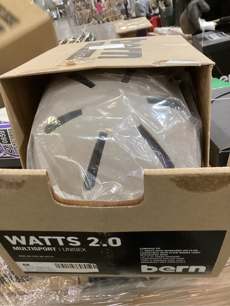 Condition photo showing New/Like New for Bern, Watts 2.0 Bike Helmet, Matte Sand, Medium (B08TMT6FDM)