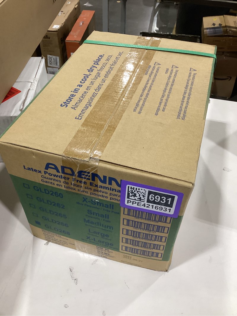 Adenna latex powder free examination gloves 100 gloves 90 for XL per box by weight 10 boxes per case