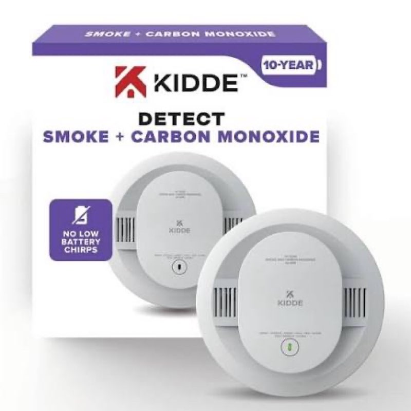 kidde 10-year sealed lithium battery-operated combination smoke & carbon monoxide detector