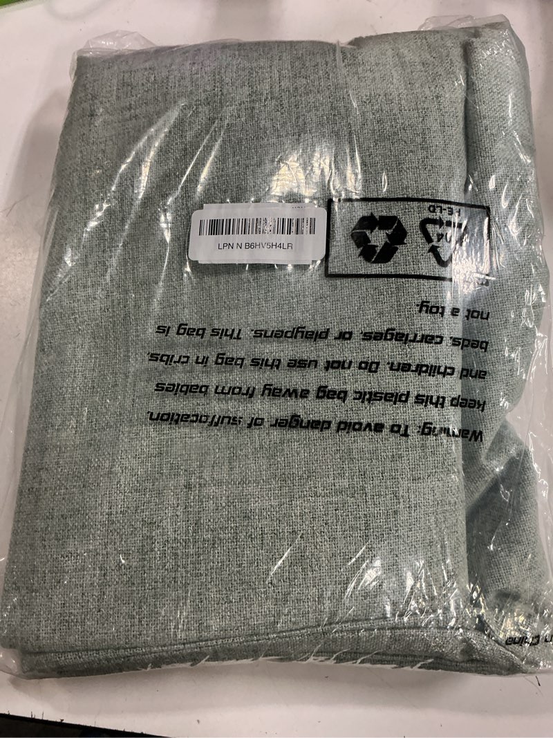 Condition photo showing New/Like New for youngstex green linen blackout curtains 63 inch length for bedroom, sage room darkening drapes with grommet privacy for living room thermal insulated, 2 panels, 52 x 63 inch 52"w x 63"l (pack of 2) sage green