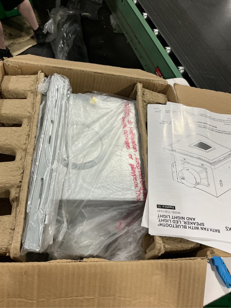 Condition photo showing Good Condition for homewerks 1.5-sone 110-cfm white decorative lighted bluetooth compatibility bathroom fan