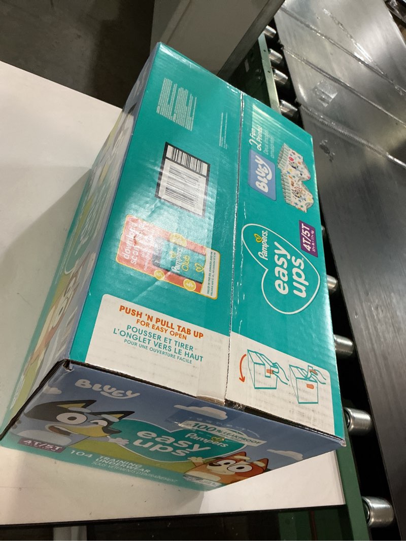 Condition photo showing New/Like New for Pampers Training Pants - Easy Ups Boys & Girls Bluey - Size 4T-5T, 104 Count, Children's Potty Underwear (Packaging May Vary) 4T-5T 104