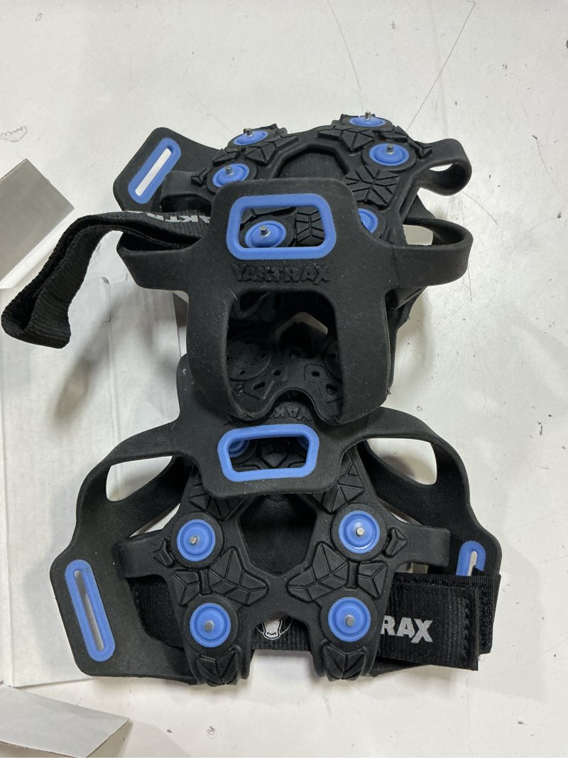 Condition photo showing Good Condition for yaktrax ultragrip ice cleats for shoes and boots, lightweight winter traction device with carbide steel spikes and siped tread, low-profile grip for running, walking, and hiking on snow and ice medium black