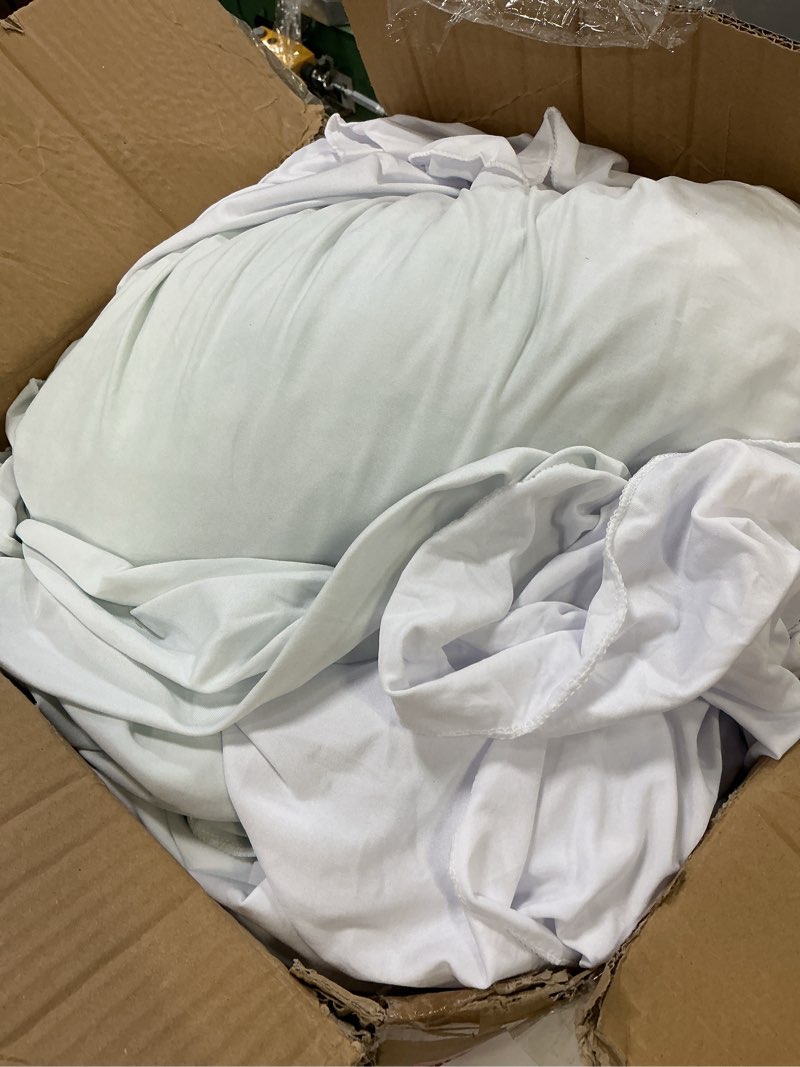 Condition photo showing Good Condition for (Incomplete)10 Pack White Round Spandex Tablecloths for 60in Tables, 120Inch Stretchy Fitted 5FT Round Table Clothes,Wrinkle Free Table Cover with Skirt for Wedding Party Dining Banquet White 10 Pack